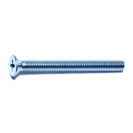 Midwest Fastener #10-32 x 2 in Phillips Flat Machine Screw, Zinc Plated Steel, 100 PK 07300